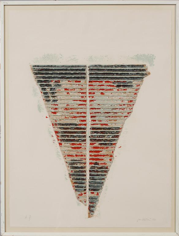 JAN HÅFSTRÖM, grafiskt blad med collage, signerat, numrerat AP och daterat 1981.