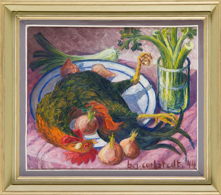 Birger Carlstedt, Still-life with Rooster.