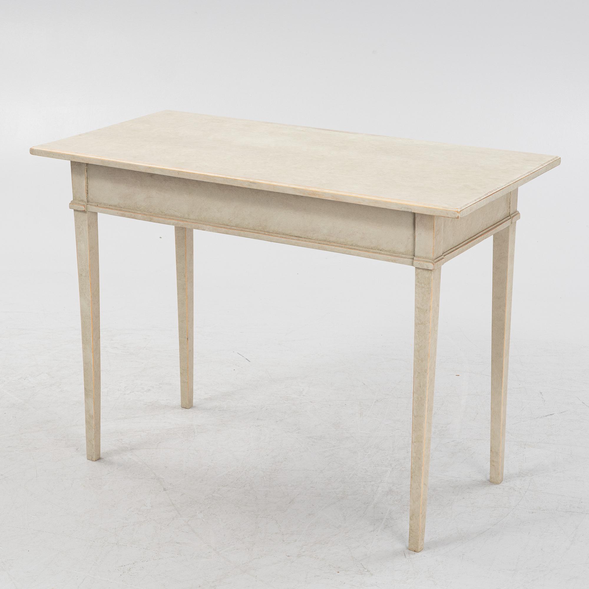 A Gustavian style side table, around 1900..