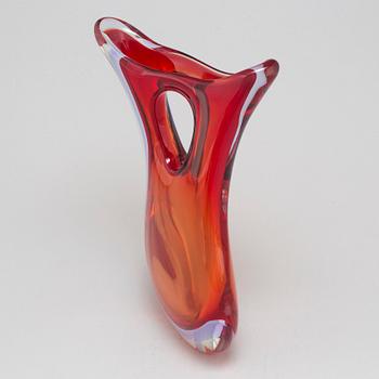 a glass vase, probably Flavio Poli Italy, 20th century.