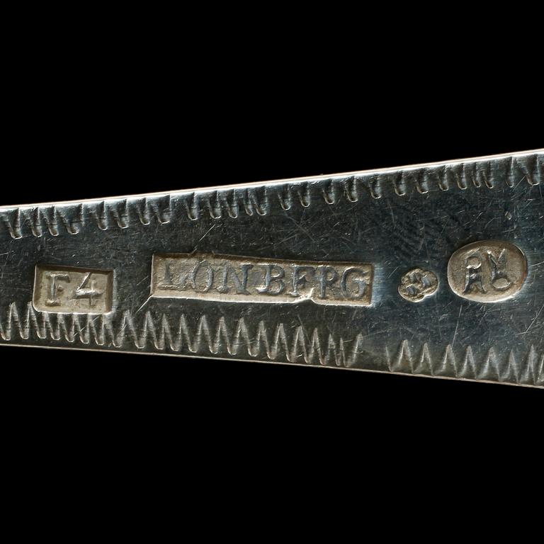 MATSKEDAR, 8 st, silver, 1800-tal, vikt 340 g.