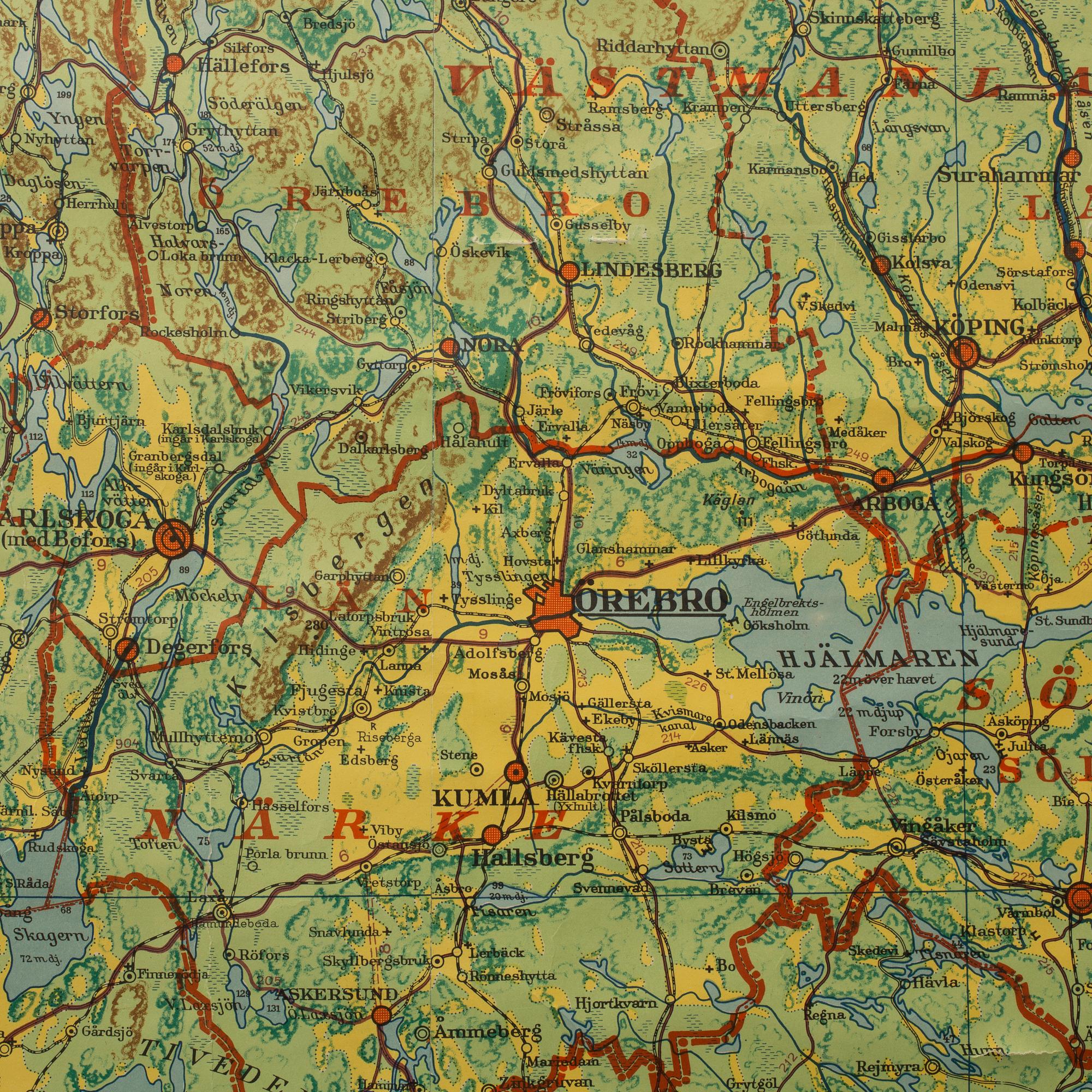 SKOLKARTA, P.A. Norstedt & Söners, 1930-tal.