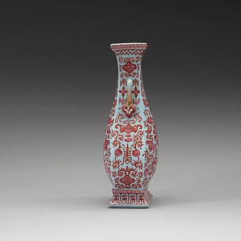 A 'clair du lune glazed' enamelled vase, Republic (1912-49) with Qianlong sealmark.