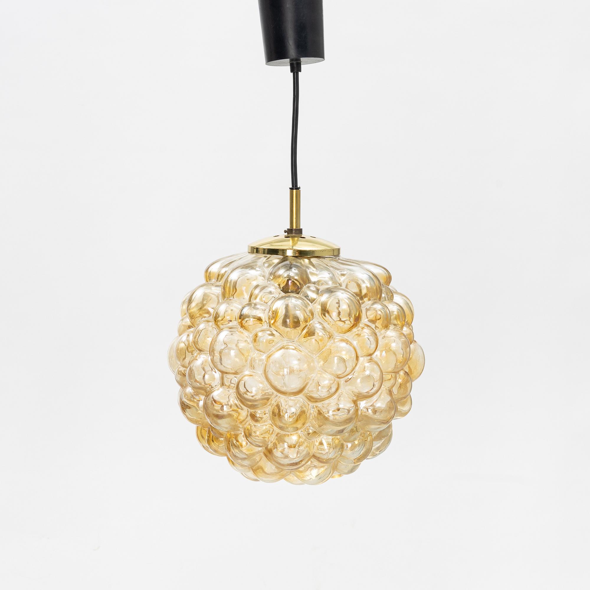 A glass ceiling lamp, Glashütte Limburg, Germany, second half of the 20th century.