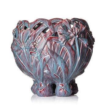42. Gunnar Wennerberg, a glazed ceramic flower pot, Gustavsberg, ca 1898.