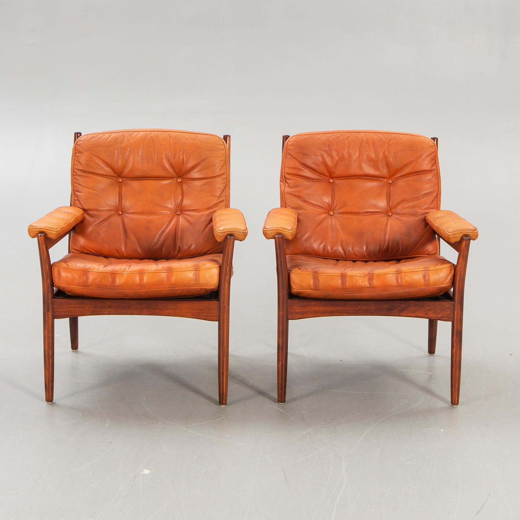 Armchairs, a pair, 1960s-70s, JOC.
