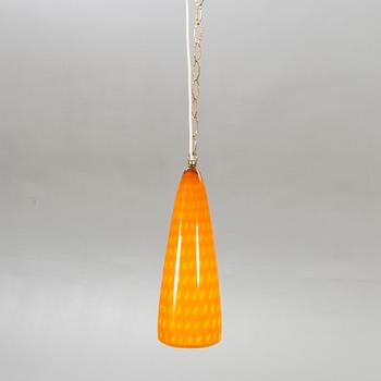 Ceiling pendant, glass, probably Murano, 1950s-60s.
