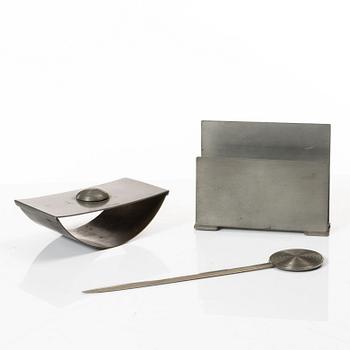 Nils Fougstedt, brevset, 3 delar, tenn och mässing, Fabriksaktiebolaget Kronsilver FAK, Stockholm 1934-36.