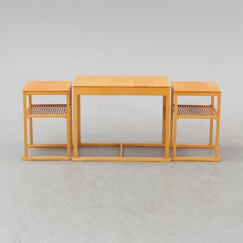 A three piece nest table, 'Släden' by Carl Malmsten, Åfors Möbelfabrik.
