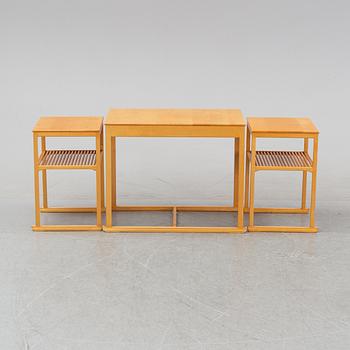 A three piece nest table, 'Släden' by Carl Malmsten, Åfors Möbelfabrik.