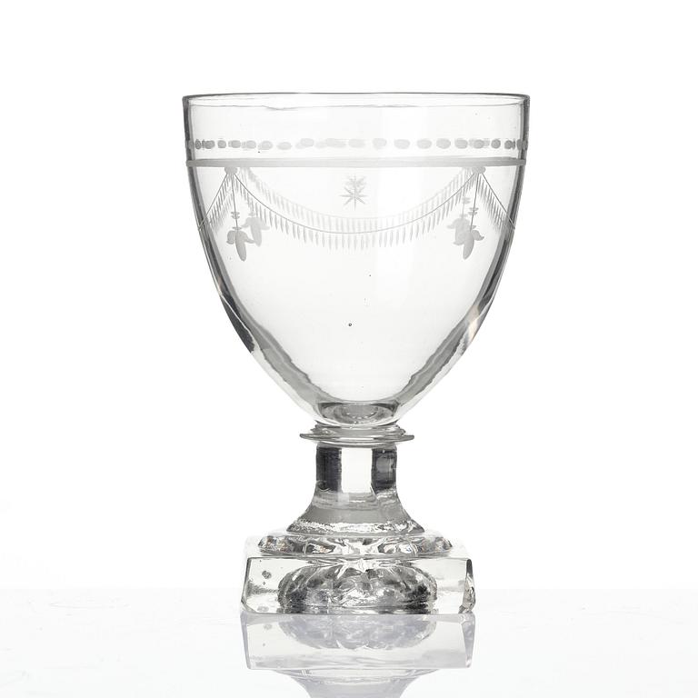 Wine glasses, twelve pieces, Sweden early 19th century.