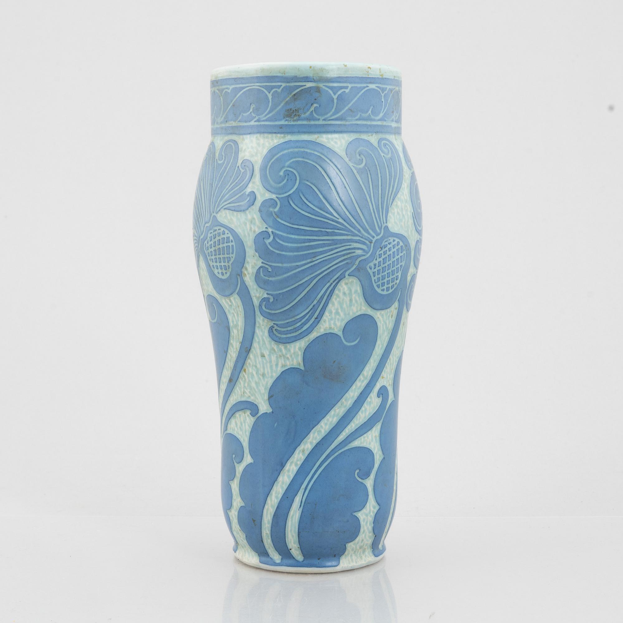 Josef Ekberg, vas, flintgods, "Sgrafitto", Gustafsberg 1918.