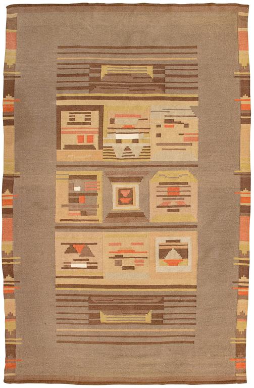 A 1930s Finnish flat weave carpet. Circa 300x190 cm.