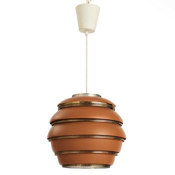 346. Alvar Aalto, a terracotta coloured "Beehive", model A331, ceiling lamp by Valaistustyö, Finland.