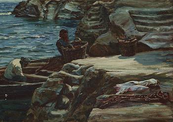 Colin Hunter, COLIN HUNTER. Oil on canvas. Sign Colin Hunter and dated -83.