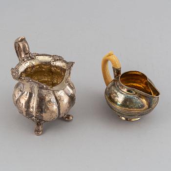 Six Russian silver pieces, mark of Wäkeva, Seipel and others, 18th/19th century.