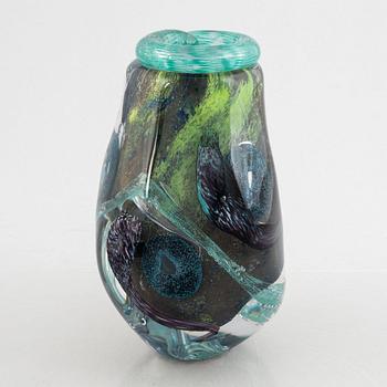 Monica Backström, a unique glass vase, 'Ocean Garden'. Kosta Boda.