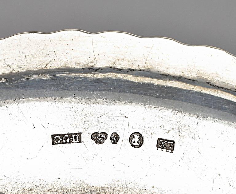 FAT, 4 st, silver, bla C G Hallberg, Stockholm, 1900-talets första hälft. Totalvikt ca 2248 g.