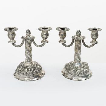 Kandelabrar, ett par, silver, barockstil, Tyskland 1900-tal.