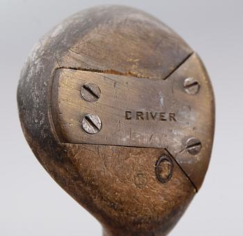 GOLFKLUBBOR, 3 st, tidigt 1900-tal.
