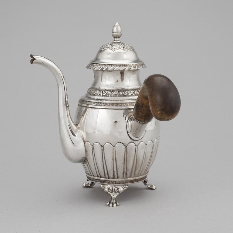 COFFEE POT , silver, P Holmberg, Örebro, 1856. Tot weight of 429 grams.