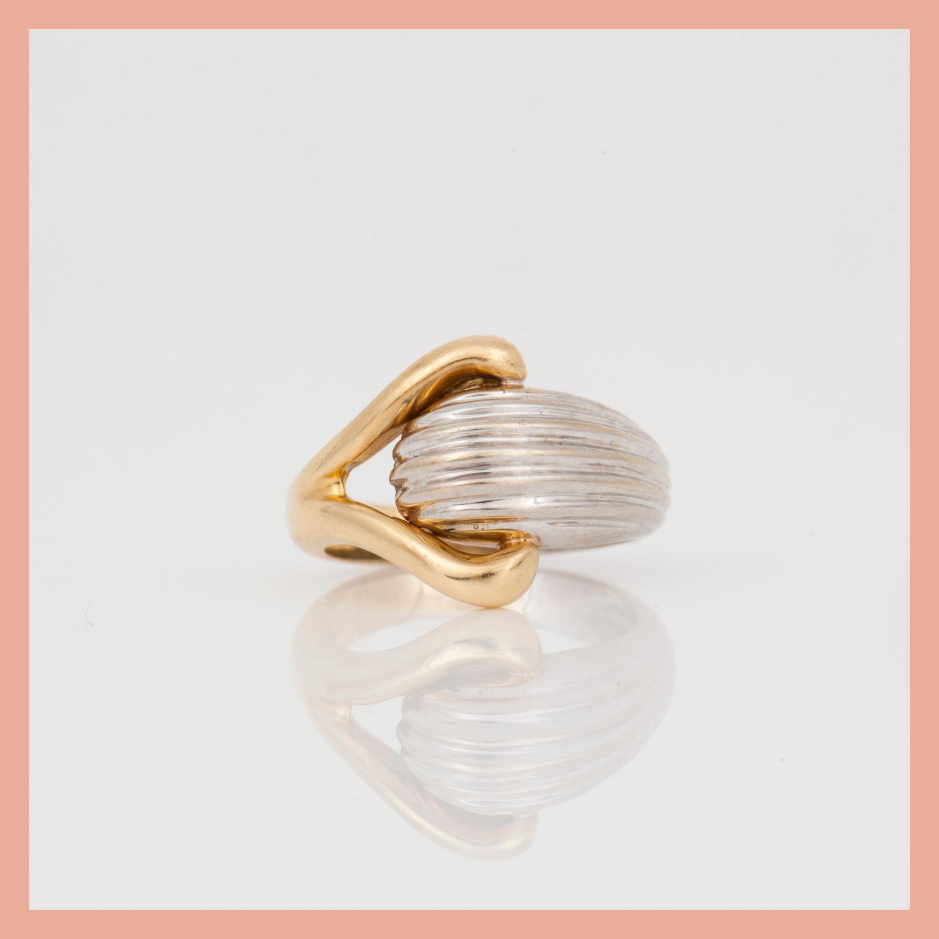RING, 18K guld och vitguld, Sterling, Brasilien. Total vikt ca 5,29 g.