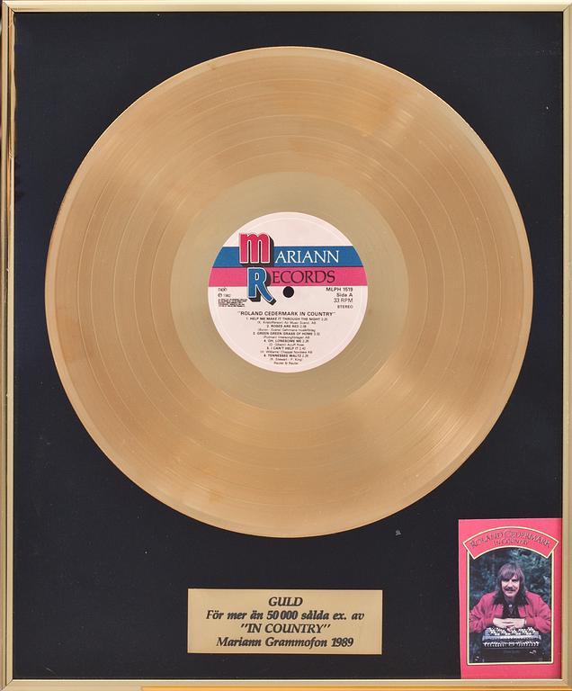 GULDSKIVOR, 2 st, Roland Cedermark, Mariann Records, 1900-talets andra hälft.