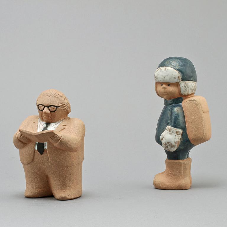 FIGURINER, 2 st, stengods, Lisa Larson, Gustavsberg, 1900-talets andra hälft.