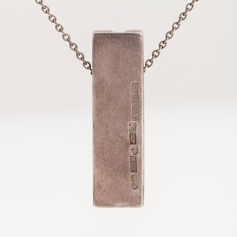 Björn Weckström, halsband, silver .916, och turkos, stämplad BRW och Weckström, 1958.