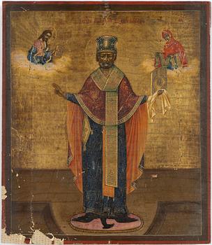 Icon, Russia 19th century, St. Nicholas.