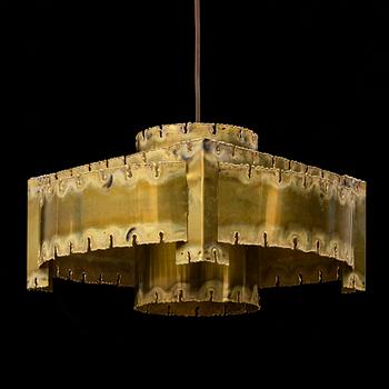 SVEN AAGE HOLM-SÖRENSEN, a 1960's-/70's brass ceiling lamp.