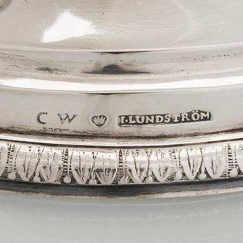 A pair of Empire silver candlesticks, maker's mark of Jacob Herman Lundström, Kuopio 1830.