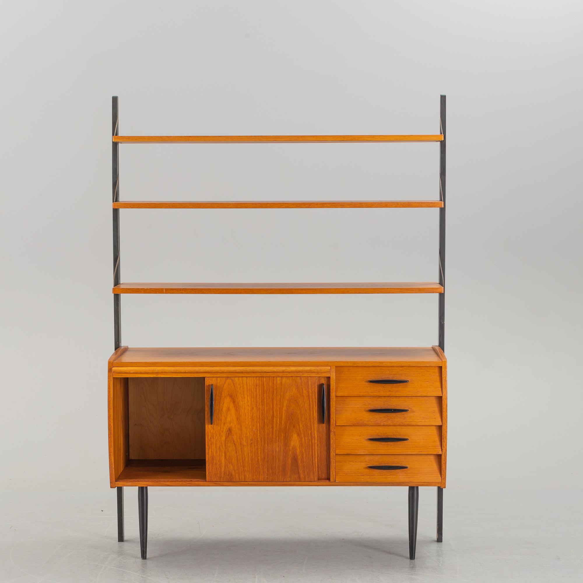 A teak veneered bookcase, 1950's.
