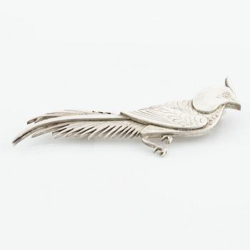 Wiwen Nilsson, a sterling silver brooch in the shape of a pheasant, Lund 1965.