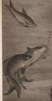 RULLMÅLNING, troligen Japan med kinesisk montering, 1800-tal.