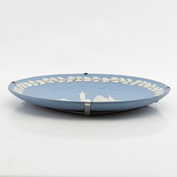 A collection of boxes, plates, etc. 8 dlrs, mostly Wedgwood England 20th century jasperware.