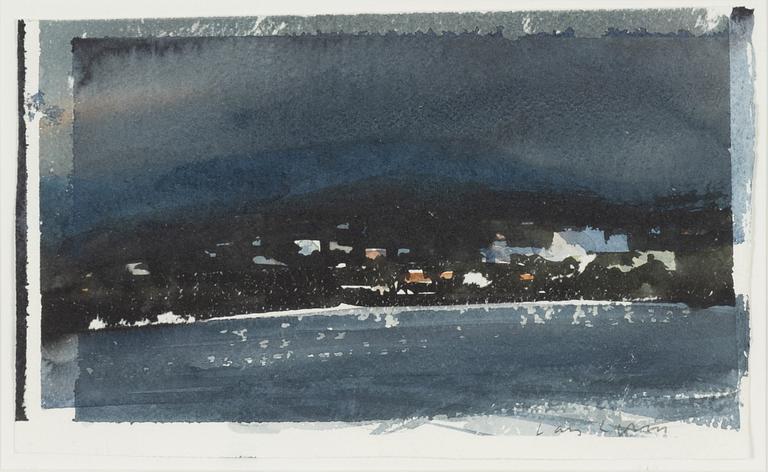 Lars Lerin, akvarell, signerad.