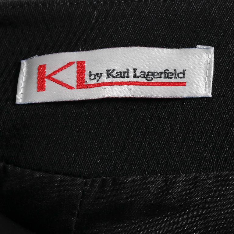 KL BY KARL LAGERFELD, a black wool jacket.