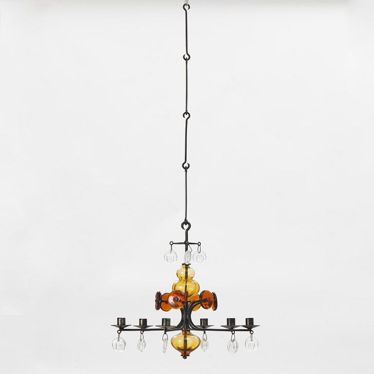 Erik Höglund, ceiling chandelier, Boda Smide, second half of the 20th century.