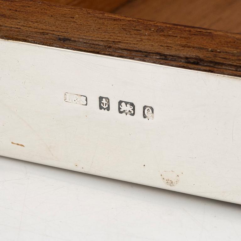 Levi & Salaman, tobaksskrin, silver, Birmingham 1904.