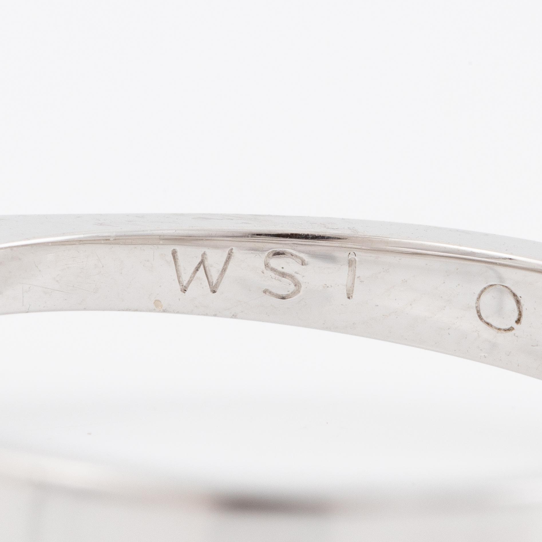 Ring, 18K white gold set with a brilliant-cut diamond, 0.46 ct according to engraving.