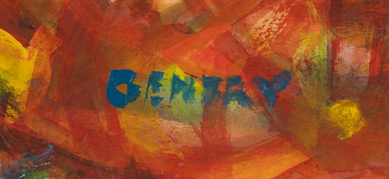 Herbert Gentry, mixed media on paper, signed.