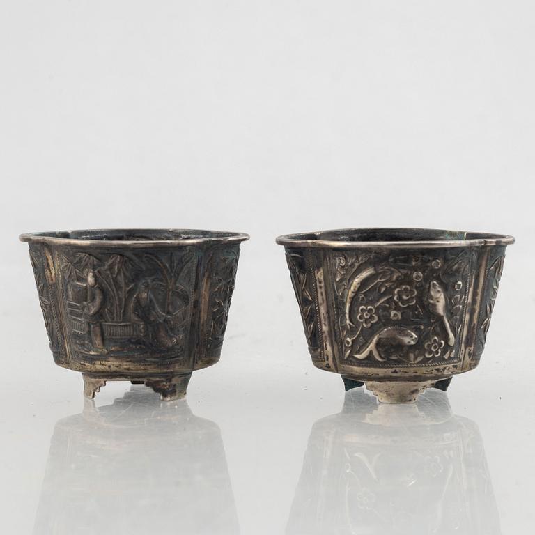 Two Chinese silver cups, Wang Hing, Hong Kong.
