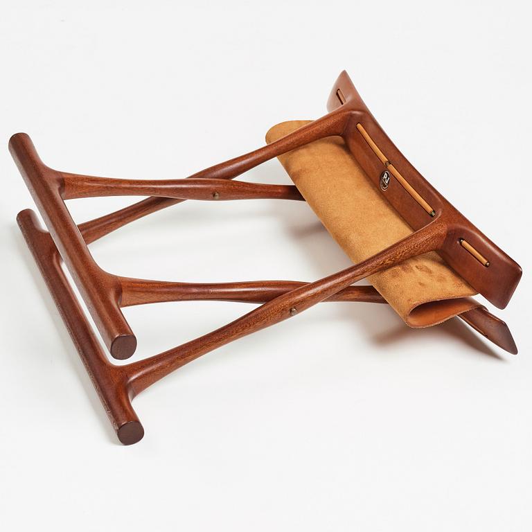 Ole Wanscher, a mahogany "Egyptian stool", Poul Jeppesen-møbler, Danmark.