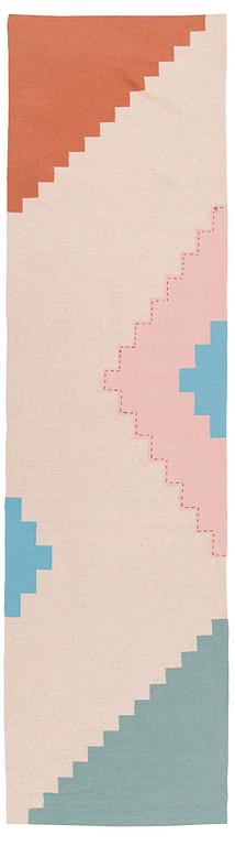 Tarja Laakso, A finnish flat weace carpet, made to order, manufacturer Kouvola Taito Shop. Circa 500 x 140 cm.