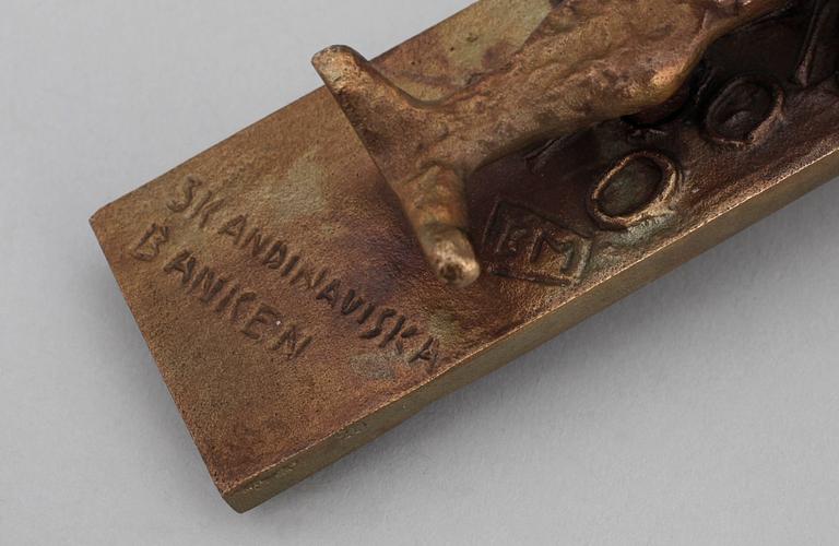 BROR MARKLUND, skulptur, brons, signerad BM.