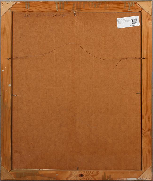 OKÄND KONSTNÄR, olja på pannå, påskrift a tergo Esther Waldow.