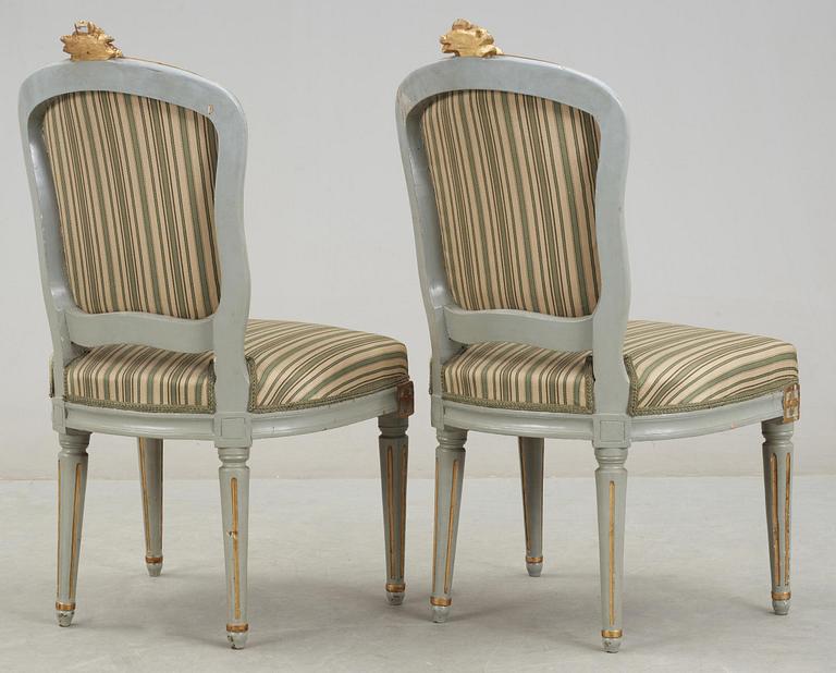 A pair of Gustavian 18th century chairs.