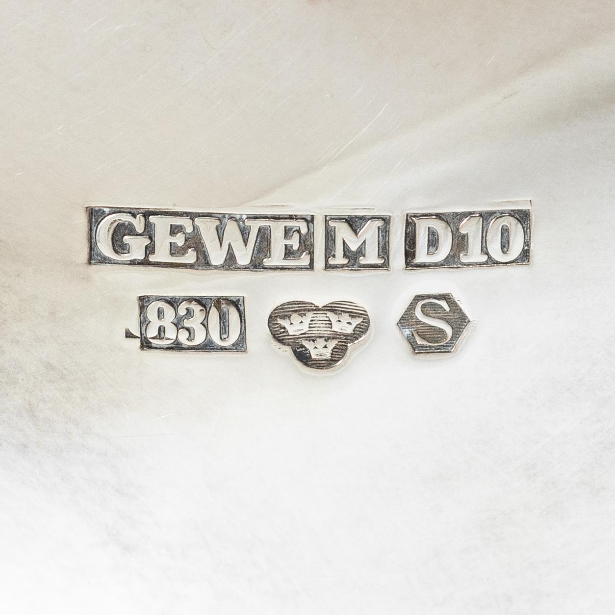 Coffee service, 3 pieces, silver, Rococo style, Gewe Silvervarufabriken Ab, Malmö 1976–78.
