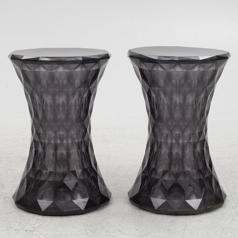 Marcel Wanders, a pair of stools, "Stone", Kartell, contemporary.